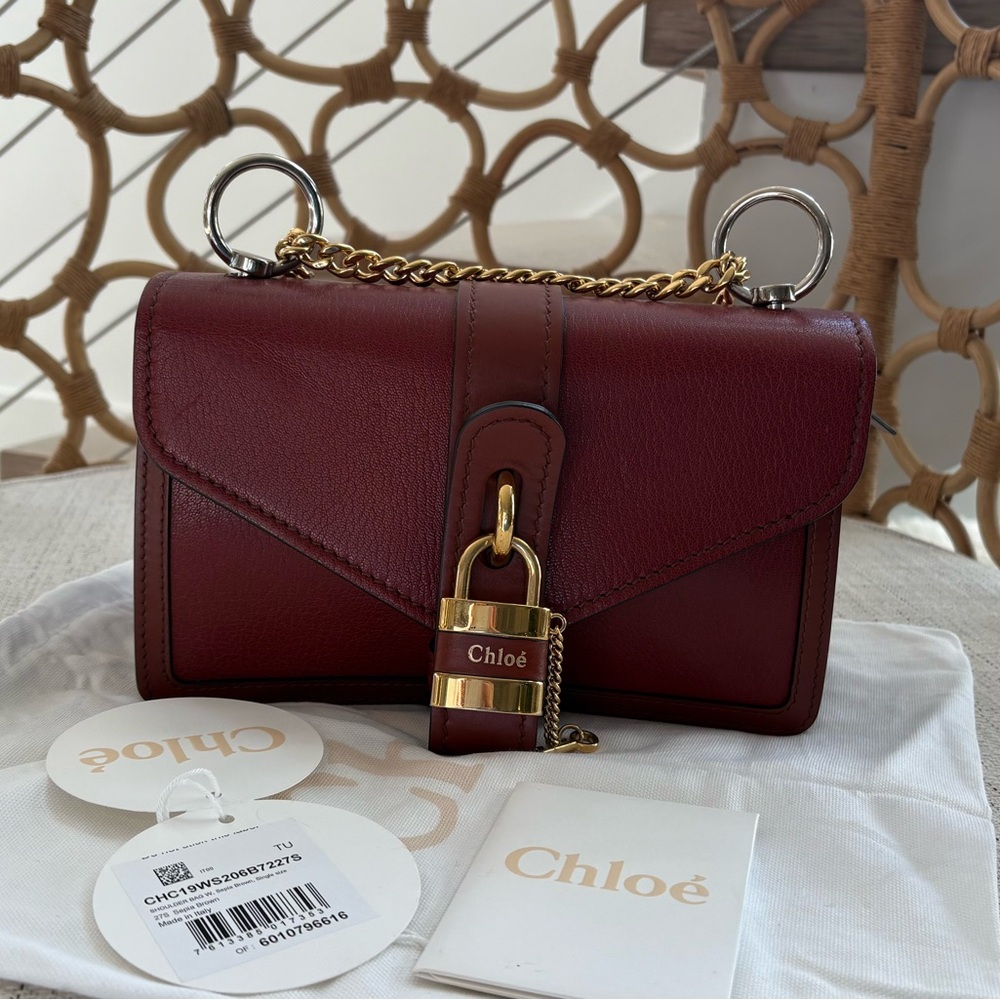 Chloe Aby Sepia Brown Chain Shoulder Bag